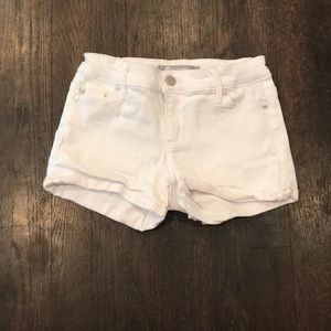 White denim shorts